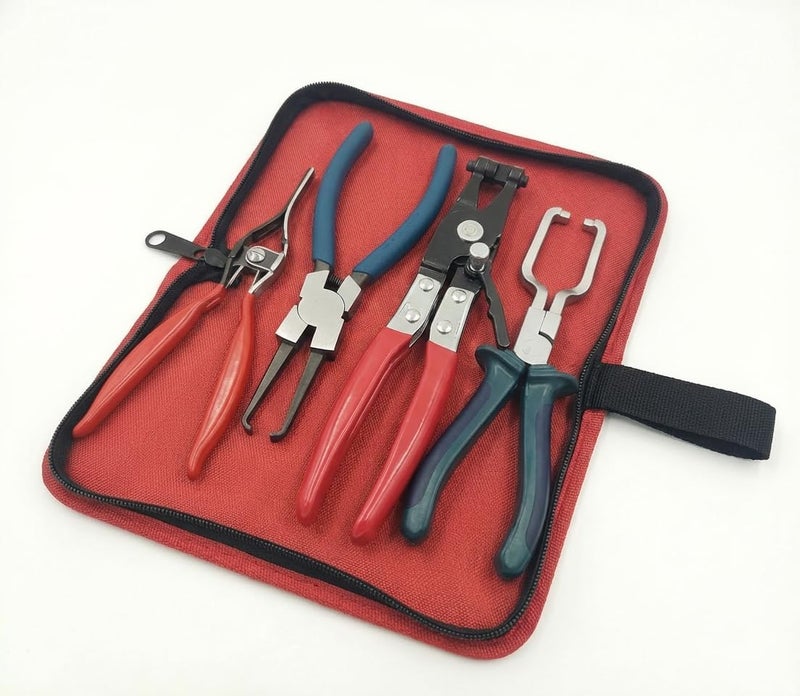 KOWCKAA Set 4Pcs electrical connector disconnect tool,Fuel Line Pliers,9" Fuel Filter Caliper,electrical disconnect pliers for cars,Hose Pipe Clamp Clip - Image 1
